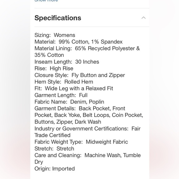 Women's High-Rise Wide Leg Jeans - Universal Thread™M Dark Wash Short new - Picture 9 of 9